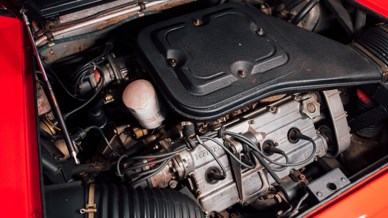 2.0-liter Ferrari V8 in Dino 208 GT4 engine bay