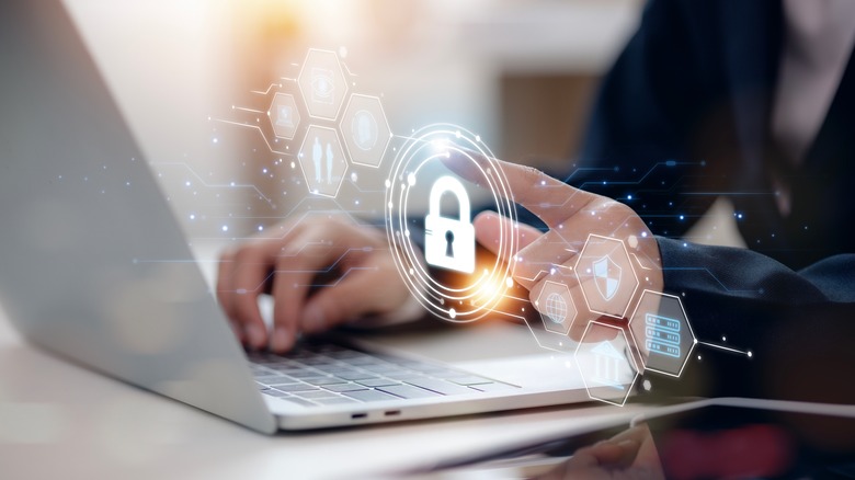 Cybersecurity graphic laptop