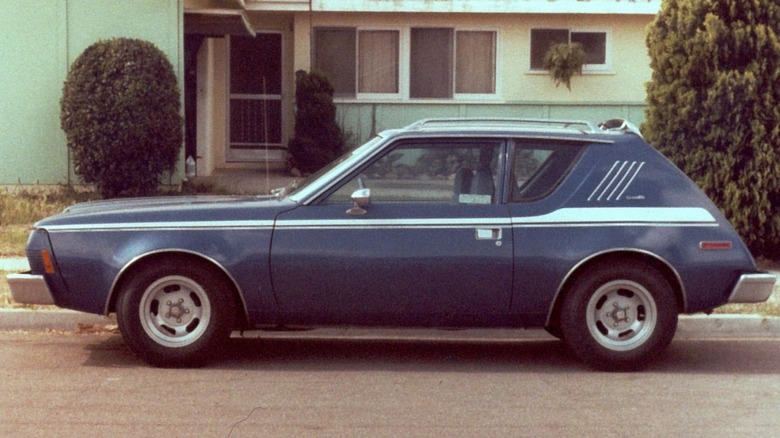 a blue 1974 AMC Gremlin