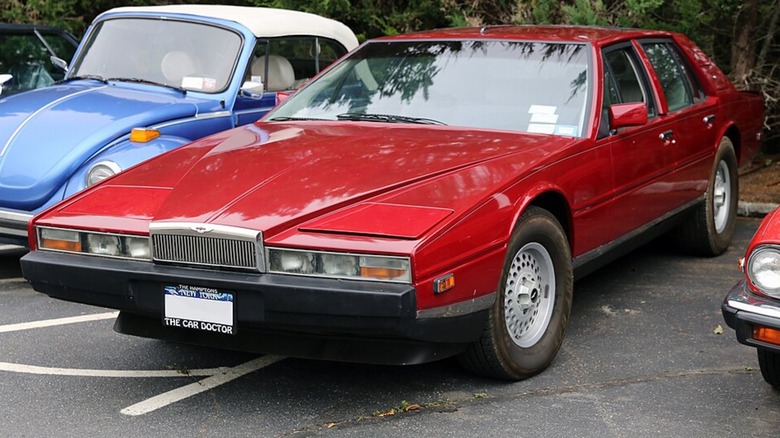 a Red Aston Martin Lagonda Series 2