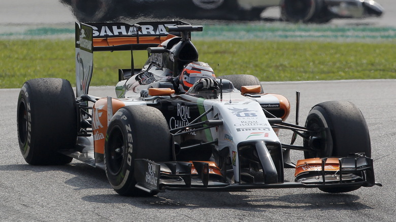 Nico Hulkenberg in the Force India VJM07 on track