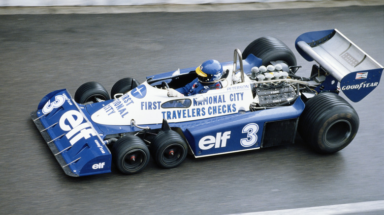 Ronnie Peterson driving the Tyrrell P34