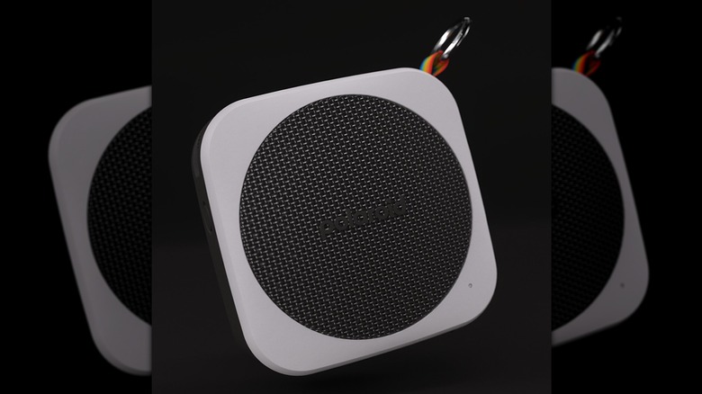 A Polaroid P1 wireless speaker on display