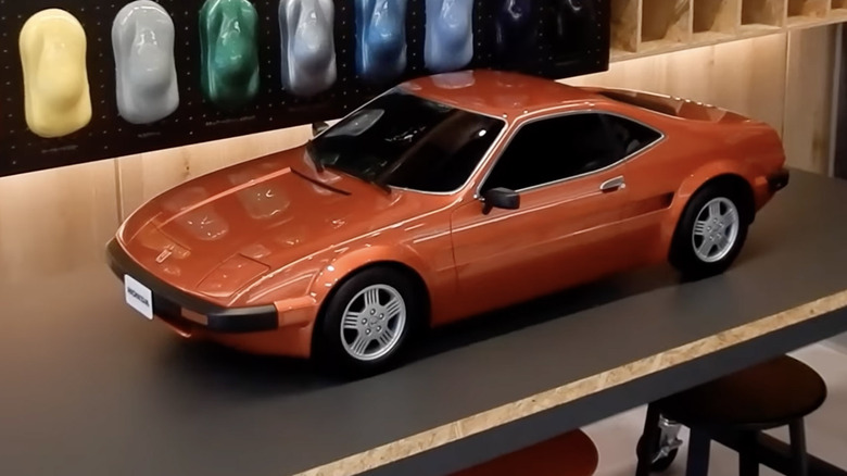 Scale model of 1970s Honda sports car prototype