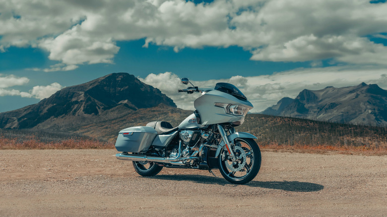 An Ice-Blue Harley Davidson Road Glide for the 2025 model year, the last year it will be available