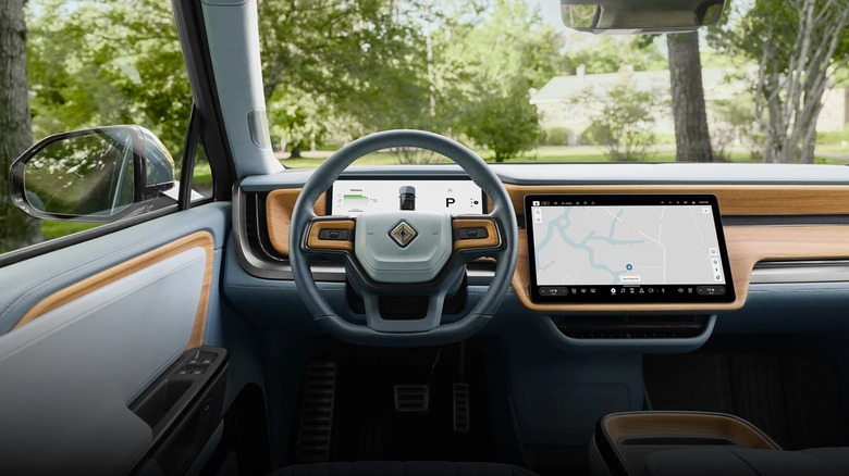 2026 Rivian R1T interior from driver's view