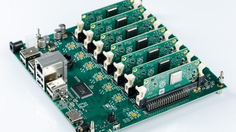 A Raspberry Pi with a lot of storage on it and connectors.
