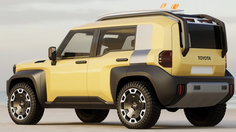 Toyota Compact Cruiser EV parked on the sand