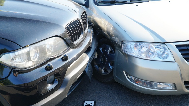 Close up shot of a car crash