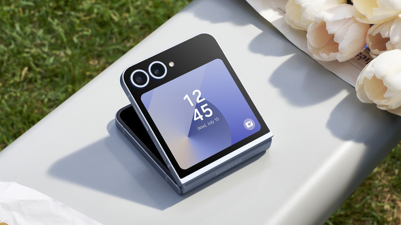 A Samsung Galaxy Z Flip6 phone