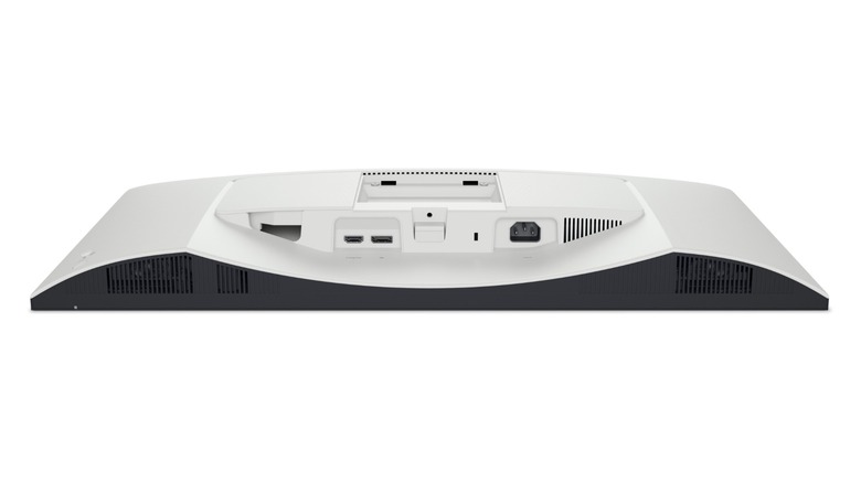 Dell 27 Plus 4K monitor underside with ports