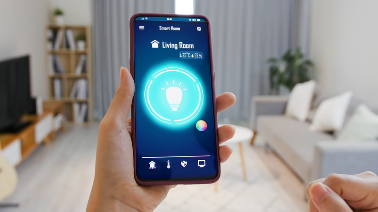 phone remotely controlling light