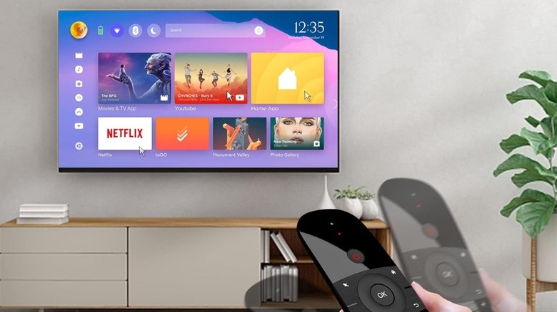 Using an air remote with a wall-mounted TV