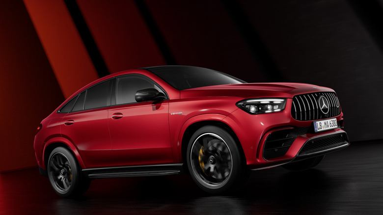 Front 3/4 view of GLE coupe in studio setting