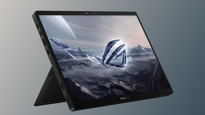 the Asus ROG Flow Z13 on a gray background