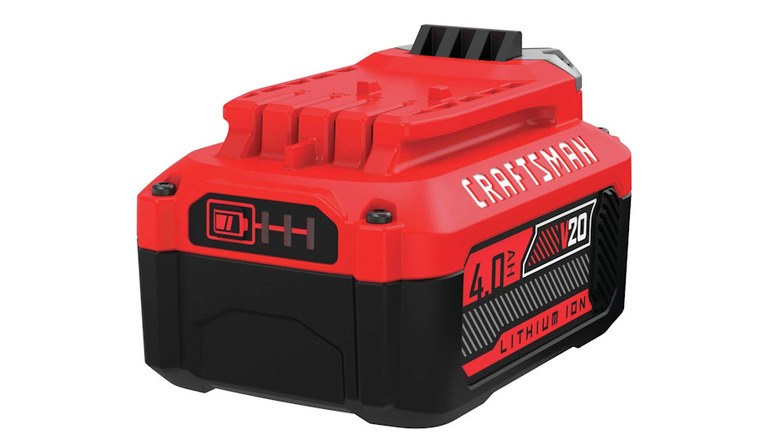 A Craftsman power tool battery on a white background
