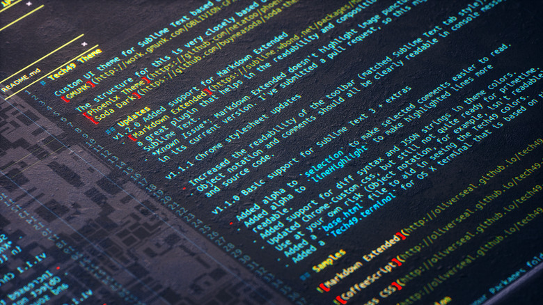 computer Code on Black Background