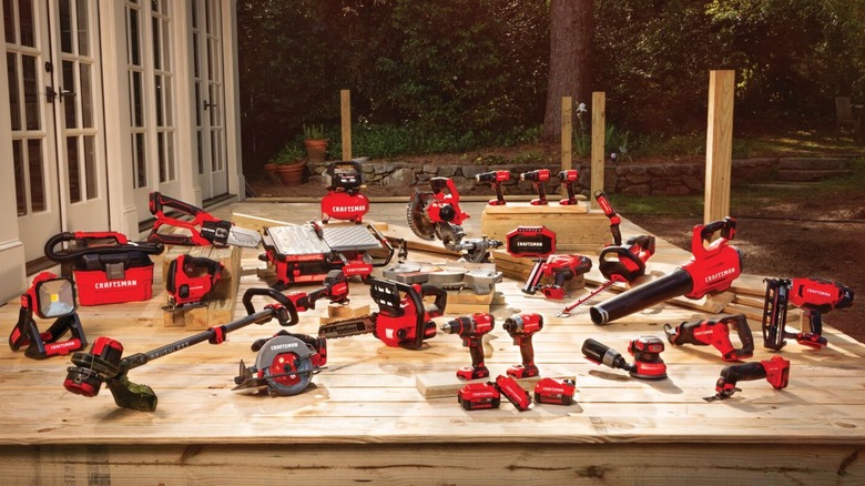 Craftsman tools displayed on deck