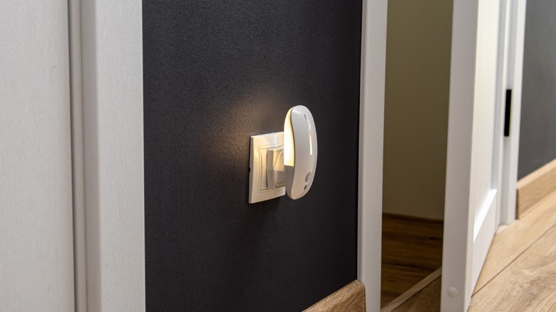 a night light plugged into an outlet