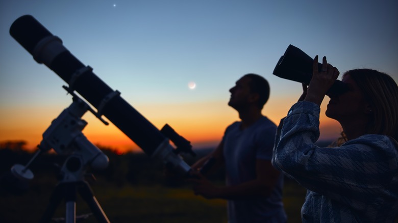 Couple stargazing