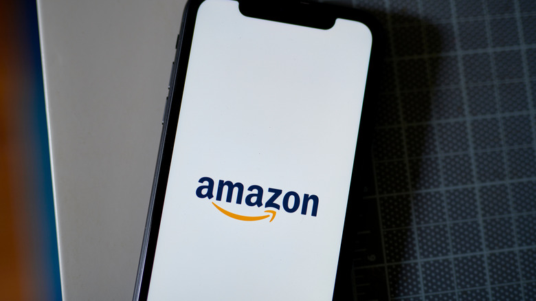 Amazon logo on smartphone