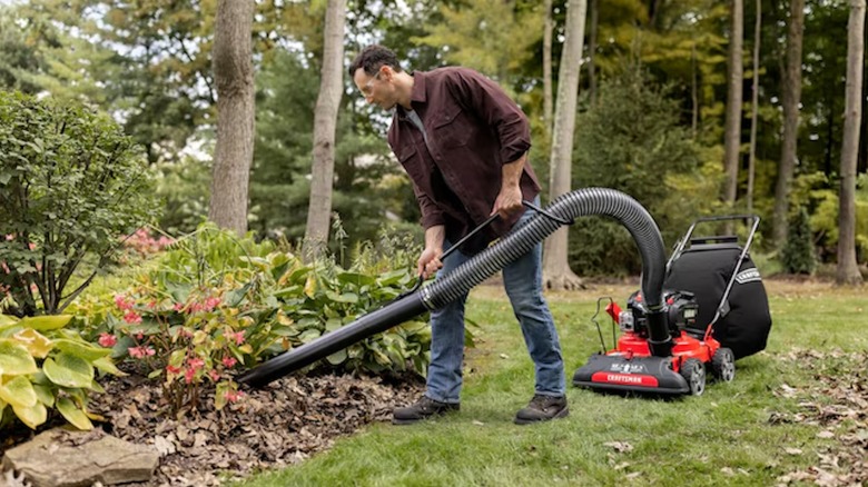 Craftsman 24-inch Chipper Shredder Vacuum in use