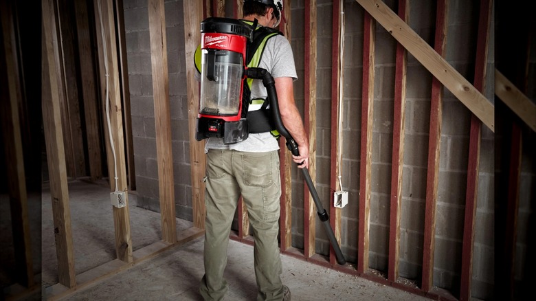 Milwaukee M18 Fuel 3-in-1 Backpack Vacuum in use