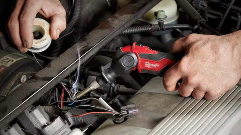 M12 Soldering Iron in use