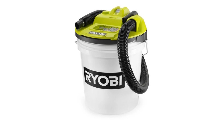 bucket top vacuum on white bucket