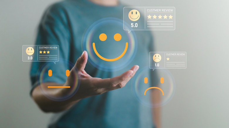 Holographic images of a smiley face