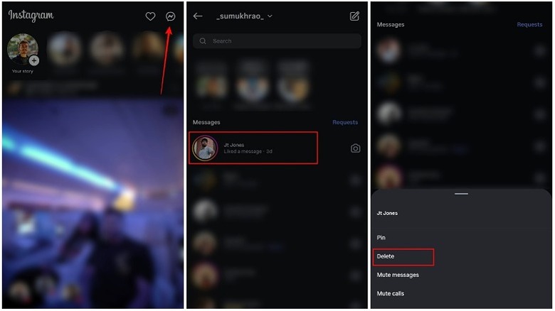 Delete a message on Instagram