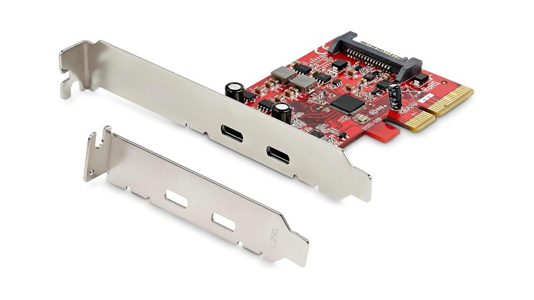 StarTech PCIe USB-C expansion card on display