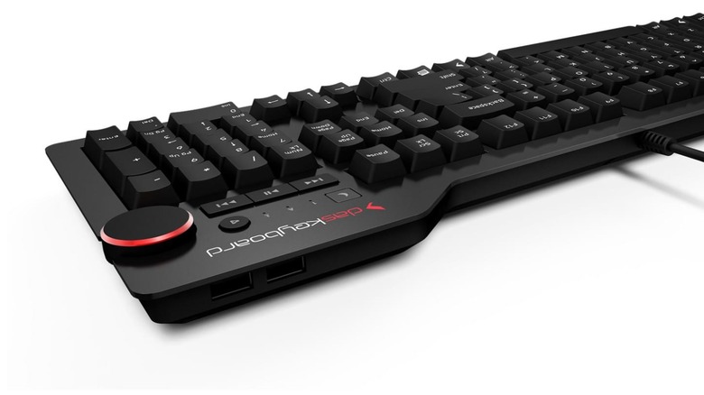 Das Keyboard 4 Pro rear view with USB ports