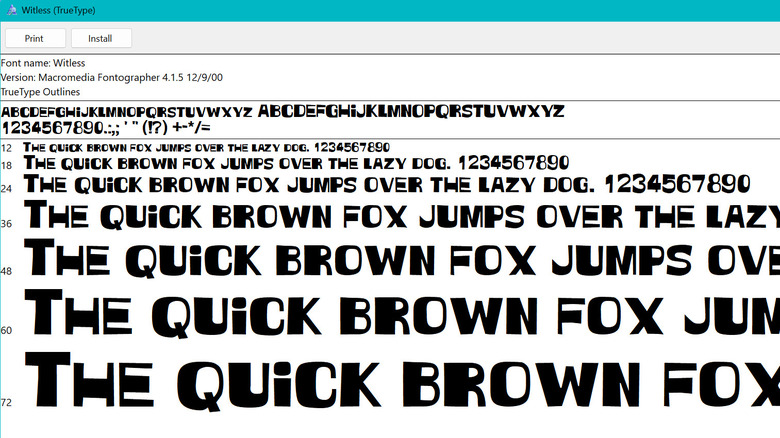 Windows install font window