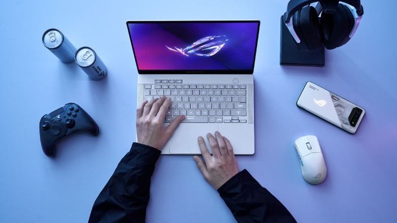 Top down shot of the ROG Zephyrus G14 laptop