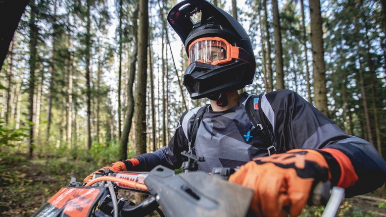 rider with dirt bike gear