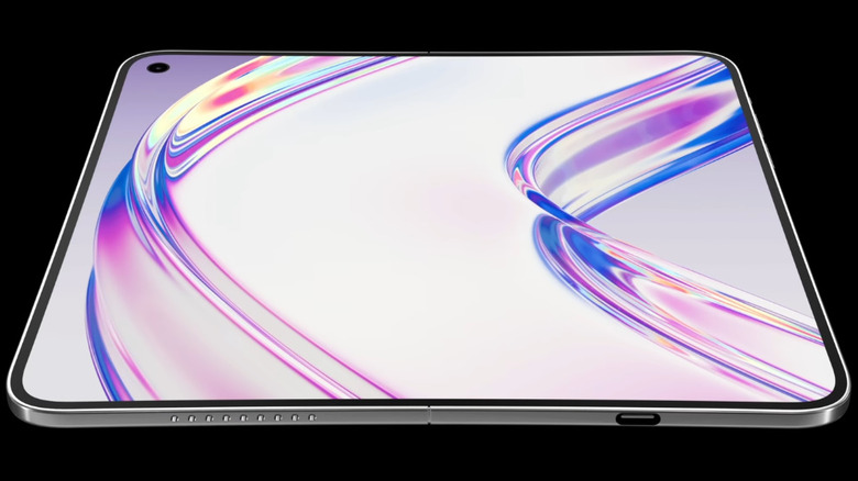 ftp. artist's interpretation of the iPhone Fold on a black background