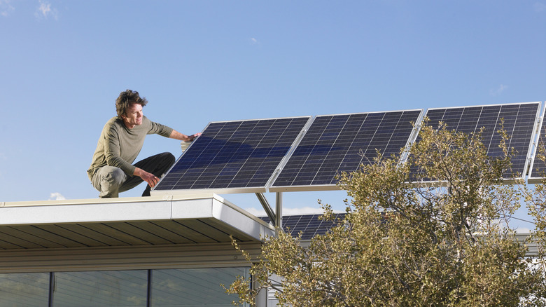 Solar panel on roof