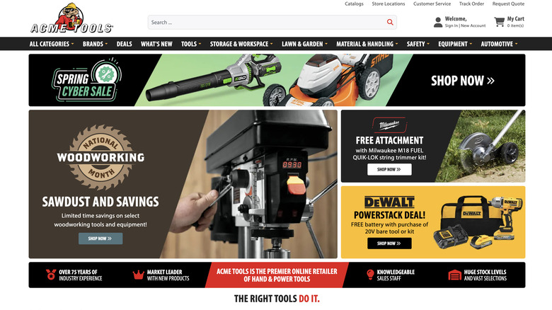 Acme Tools homepage