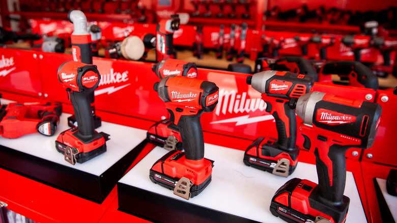 MIlwaukee tools on display