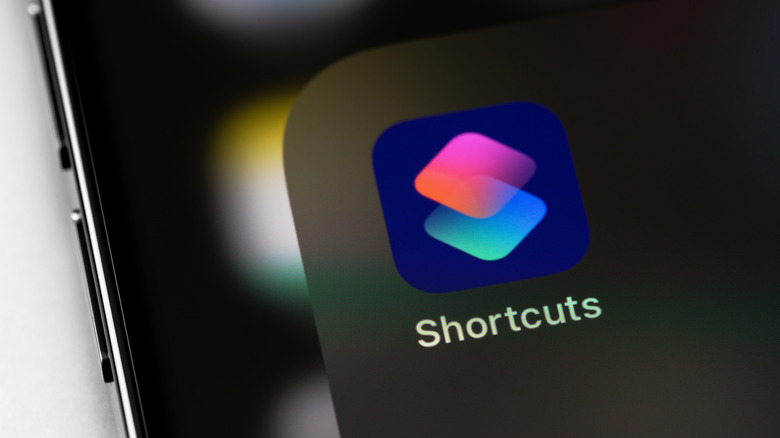 Closeup view of Apple Shortcuts app.