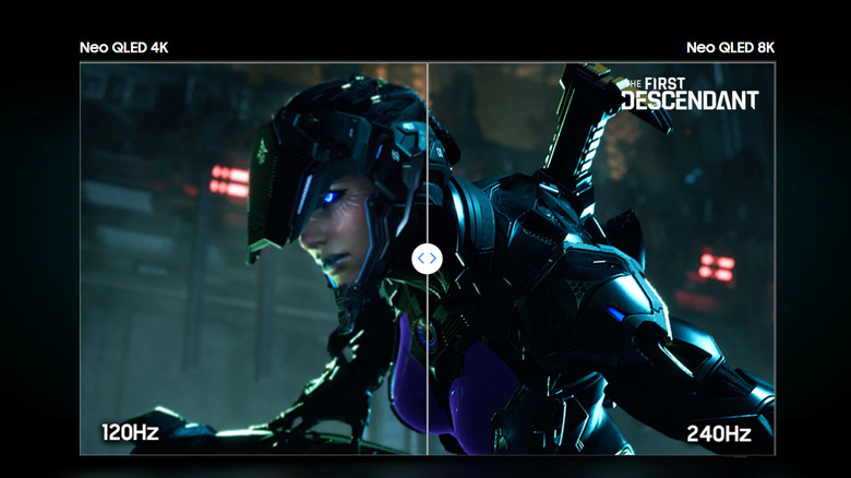 A Samsung Neo 8K QLED TV with AI upscaling feature