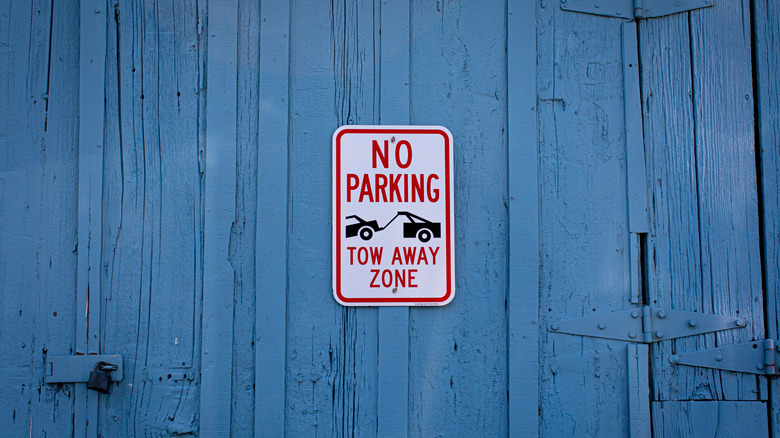 No parking tow-away sign