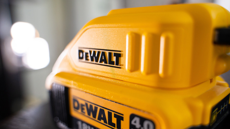 DeWalt battery sitting in charger