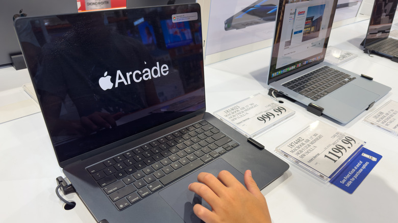 A MacBook with Apple Arcade on the display.