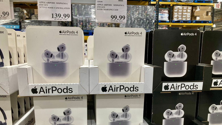 Apple AirPods on display in Costco.