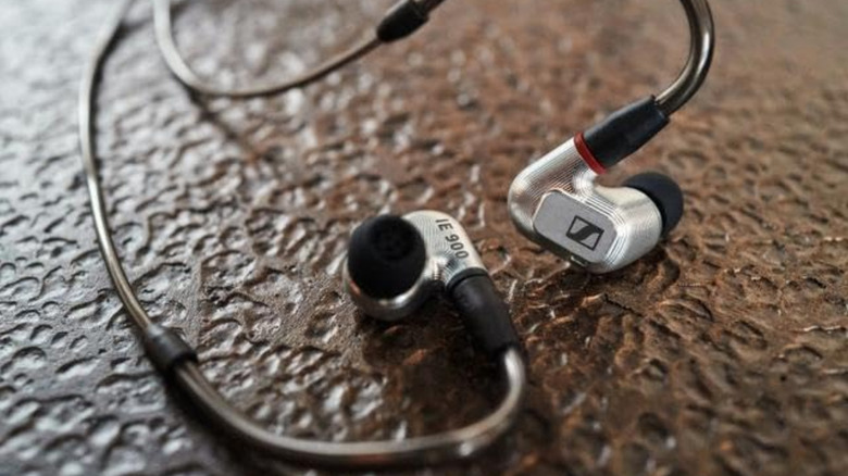 Sennheiser IE 900 IEMs on a table