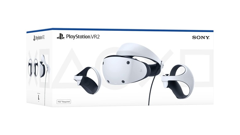 A PlayStation VR2 box on display