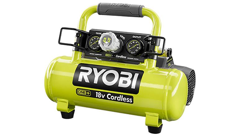 A Ryobi 1-gallon compressor stock image