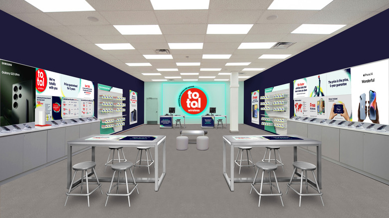 Interior design of Total Wireless store